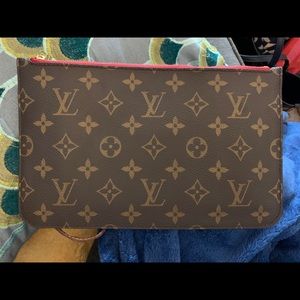 NF NM MM Pouch- Monogram with Red Interior